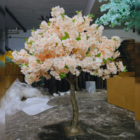 BL-AT06 Arbre à fleurs de cerisier artificiel suspendu rose, vert, bleu, 90 cm, pour centre de table de restaurant ou de mariage
