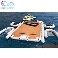 Plateforme flottante gonflable commerciale en drop stitch, quai pour jet-ski, plateforme de pêche gonflable pour la mer