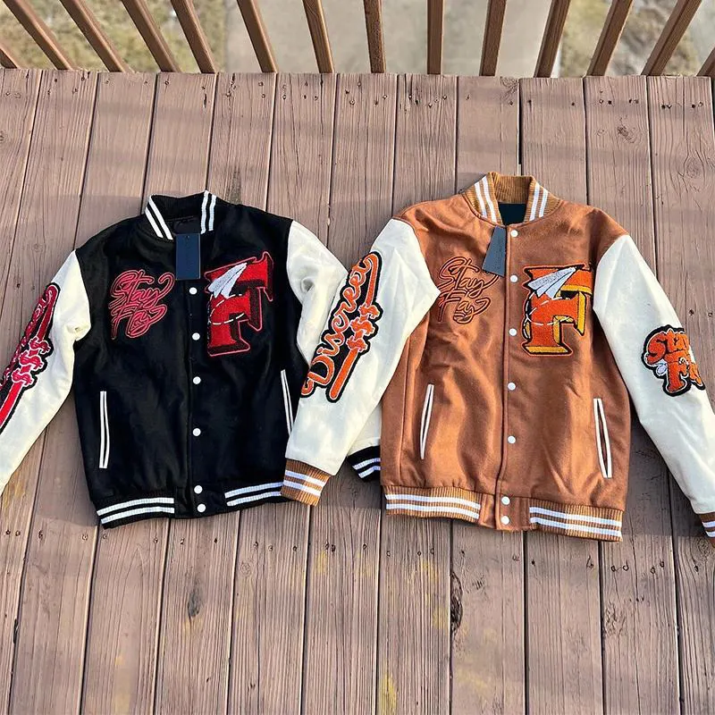 Giacche da Varsity larghe di moda pesi massimi personalizzate in ciniglia patch ricamate Letterman College giacca da Baseball da uomo