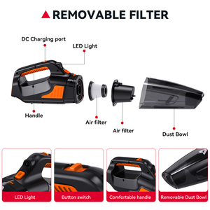 Las aspiradoras portátiles más potentes Compresor <span class=keywords><strong>de</strong></span> aire <span class=keywords><strong>Aspirador</strong></span> <span class=keywords><strong>de</strong></span> coche húmedo y seco - Product Image 4
