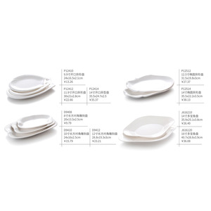 A8 <b>Melamine</b> Jade Porcelain White Creative Hot Pot Skewers <b>Plate</b>, Commercial Snack, Barbecue, Fish <b>Plate</b>, Irregular Shaped - Product Image 5