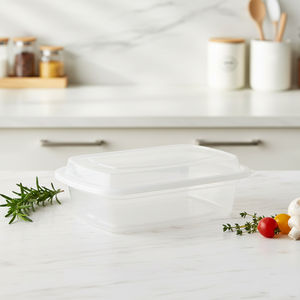 Boîte alimentaire en plastique PP jetable Hacamy, compatible micro-ondes, avec couvercle, pour plats à emporter et stockage, empilable - Product Image 5