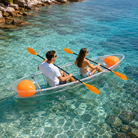 Perahu Transparan 2 Orang dengan Rangka Aluminium untuk Hotel, Resort, Sewa Wisata, dan Pembeli Grosir