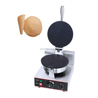 Machine électrique commerciale de fabricant de cône de gaufre de double plaque nouvelle machine de gaufrier de forme de cône rond de crème glacée de prix de gros