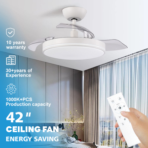 Ventilateur de plafond LED rétractable BLDC à moteur 42 pouces 36 pouces à faible bruit pour salon domestique au design moderne SF1121 - Product Image 1