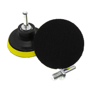 Almohadilla de respaldo de disco de lijado negro y amarillo de 3 pulgadas, placa de respaldo de gancho y bucle de rosca M10 para herramientas abrasivas, pulido de madera de Metal - Product Image 1