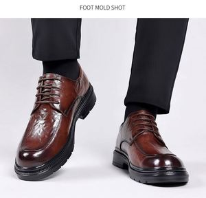 Zapatos de Cuero de Diseño de Lujo para Hombre, con Punta Cuadrada, Casuales de Negocios, Antideslizantes, Transpirables, Ligeros y de Alta Calidad para Oficina - Product Image 1