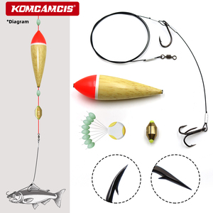 <span class=keywords><strong>Flotteur</strong></span> de pêche OEM en bois avec perle phosphorescente et accessoire d'hameçon pour thon, pour la pêche au bar, à la truite, au brochet et à la carpe - Product Image 5