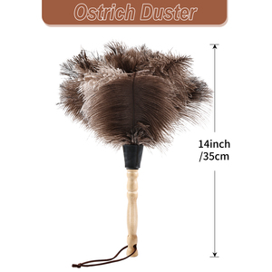 Livraison sous trois jours, 6 dépoussiéreurs de voiture en plumes d'autruche naturelles avec poignées rondes en bois - Product Image 2