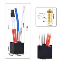 YouQi Printer 3D kepala cetak rakitan Kit ujung panas Kotra 2 Hotend pencetak 3D kepala cetak V5 j-head dengan kaus kaki silikon