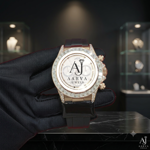 นาฬิกาข้อมือผู้ชายหรูหรา Aarva Jewels รุ่น Iced Out ระบบออโตเมติก ตัวเรือนโรสโกลด์ ประดับเพชร VVS Moissanite - Product Image 1
