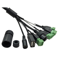 Arnés de cableado CCTV de Grado Profesional de 450mm Conductor de cobre estañado PVC IP67 impermeable Blanco/Negro 30V Cables de cámara seguros