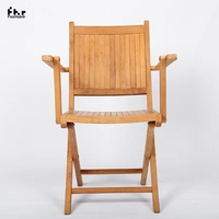 Meubles de patio Table à manger et fauteuils modernes en bois rond Villa Ensemble de salle à manger en teck Igh End Hotel Outdoor Durable