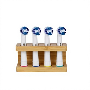 Support de brosses à dents en bambou le plus vendu, ensemble de quatre pièces, écologique, pour bureau, avec bac à pinceaux de maquillage et support de rasoir – EXCELLENT - Product Image 3