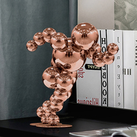 Décorations de bureau modernes haut de gamme en acier inoxydable, ornements en métal pour artisanat créatif pour les armoires TV du salon