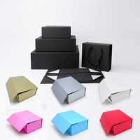 Boîte cadeau pliable de qualité supérieure, boîte cadeau en papier à couvercle rabattable avec poignée portable, boîte cadeau pliable pour artisanat