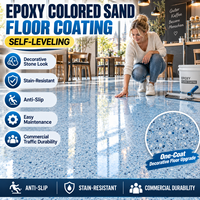 Peinture de sol en terrazzo époxy auto-nivelante, durable, haute dureté, imperméable, à base de sable coloré, pour revêtements de sol décoratifs professionnels, OEM