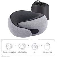 2025 Nueva almohada de viaje personalizada esencial para viajes aéreos almohada de espuma viscoelástica en forma de U adecuada para el sueño y el descanso de adultos