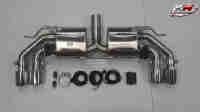 Système d'échappement Catback à haut débit en acier inoxydable brossé KM SS304 pour Volkswagen Golf 7 R MK7 MK7.5 2.0T 2014-2020 avec valves
