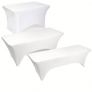Spandex Picnic Polyester Table Cloth Elastic Fitted <b>Tablecloths</b> for 6 Foot <b>Rectangle</b> Tables - Product Image 1
