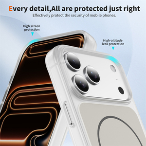 Étui de protection d'écran antichoc avec protection d'objectif, charge sans fil, TPU PC magnétique orange pour 15/16/17/18 Pro Max - Product Image 3