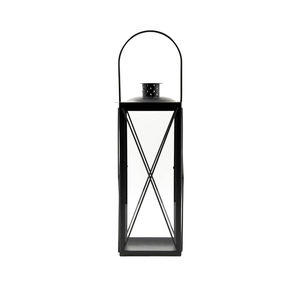 Lanterne en fer artisanale exquise Porte-bougie votive Finition résistante aux intempéries Design moderne Mariage Noël Intérieur Extérieur - Product Image 1