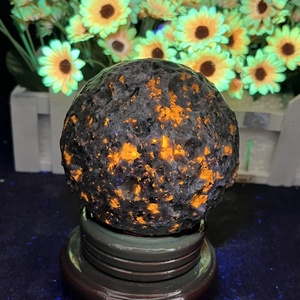 Nuovo arrivo sfera di superficie della luna incandescente sfera di pietra guarigione UV cristallo reattivo artigianale Yooperlite luna per la decorazione della casa - Product Image 3
