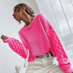 Épaule tombante Filet à vis Poids lourd Pullovers Pull Automne Hiver Mode Pull à manches longues pour femmes - Product Image 5
