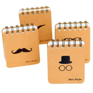 Small moustache pattern cartoon kraft paper refillable notepads cover Amazing Gift loose leaf