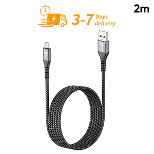 สายชาร์จ USB SUNGUY ได้รับการรับรองมาตรฐาน CE สายถักไนลอน ยาว 2 เมตร สายดาต้า USB รองรับการชาร์จเร็ว 18W สำหรับโทรศัพท์และแล็ปท็อป - Product Image 1