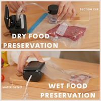 60kPa 16W 800mAh 8cm 1.5L/min coupe-sac tuyau externe cuisine alimentaire machine sous vide portative scelleuse sous vide
