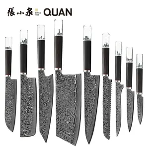 2023 New arrival OEM patterns wood handle design durable sharp cooking knife for chef super Damascus kitchen knife