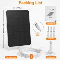 Kit de panneaux solaires IBC d'extérieur Mini Split avec panneau solaire PERC demi-cellule 3 Watts et chargeur solaire Type-C pour sonnette vidéo et caméras d'observation des oiseaux