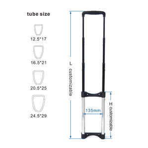 Manijas Telescópicas de 5 Etapas, Varilla Extraíble de Montaje Interno, Manija Telescópica de Aluminio Ajustable Personalizada, Manija y Rueda para Carro - Product Image 4