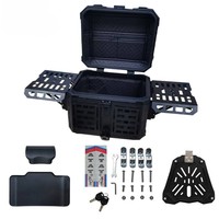 Top case moto en aluminium style armure 45L, étanche, avec valises latérales extensibles, coffre universel