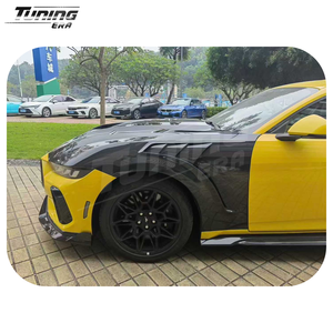 Parafanghi in Fibra di Carbonio con Prese d'Aria a Forma di Pinna di Squalo per <span class=keywords><strong>Ford</strong></span> Mustang S650 GT <span class=keywords><strong>ECO</strong></span> 2024+ Kit di Conversione e Aggiornamento - Product Image 6