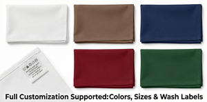 Bulk Wholesale Customizable Sizes Plain Dyed White 20x20 Inch Dinner Napkins Commercial Grade Poly Cotton Hotel Catering - Product Image 6