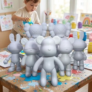 Figura de Oso de Resina Plástica Personalizable, Estatua de Graffiti DIY, Diferentes Estilos, Escultura de Oso Fluido, Manualidades Pintadas a Mano, 20cm, <span class=keywords><strong>Anime</strong></span> - Product Image 1