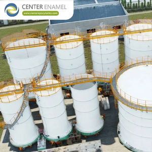 Réservoir d'égalisation <span class=keywords><strong>des</strong></span> <span class=keywords><strong>eaux</strong></span> usées chimiques avec structure en acier boulonné revêtu d'époxy et toit en dôme d'aluminium - Product Image 4