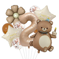 Nouveau ballon en aluminium en forme d'ours magique, ballon de dessin animé pour la décoration de fête d'anniversaire des enfants et accessoires photo