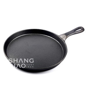 Factory Whole <strong>Sale</strong> Cookware Pre-Seasoned Cast Iron Skillet, Shallow Flat Bottom Chef <strong>Pan</strong>, Pizza Crepe Tortilla Tawa <strong>Pan</strong>, - Product Image 1