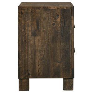 Rustic Golden Brown 2 <b>Drawer</b> Nightstand <b>With</b> Metal Lamp And Books On Top For Bedroom <b>Storage</b> - Product Image 5