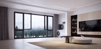 Ventana Abatible Moderna de Apertura Plana con Inclinación Interior, Ventana Abatible y Giratoria de Aluminio con Puente Térmico Roto, Aislamiento Térmico para Baño