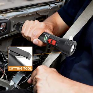 Nouvelles lampes torches LED solaires rechargeables par USB, lampe torche de voiture, lampes tactiques ABS avec <span class=keywords><strong>coupe</strong></span>-circuit et marteau de sécurité - Product Image 6