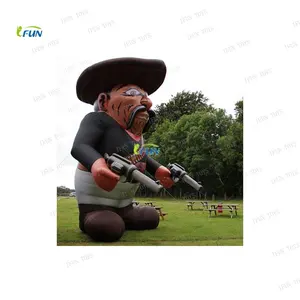 Personagem de desenho animado inflável para publicidade ao ar livre/modelo mexicano ocidental/balão de cowboy para decoração