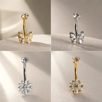 Anneaux de nombril en titane de qualité implantable ASTM F136 à filetage externe, bijoux de piercing corporel raffinés