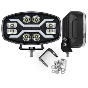 Projecteur automobile ovale haute puissance 9 pouces, faisceau combiné, 4x4, tout-terrain, camion, lampe de position blanche ambre, lampe de travail LED, phare LED, 80W - Product Image 3