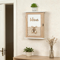 Boîte à clés décorative rectangulaire en bois de style Art déco à fixer au mur, organisateur de rangement pour salon, entrée, couloir, bureau