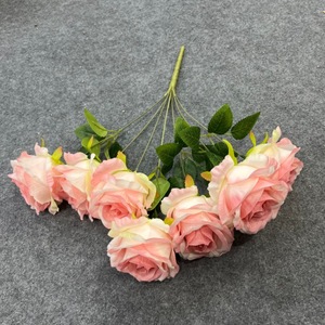 7 têtes soie Rose bouquet fleurs artificielles Bush <span class=keywords><strong>Roses</strong></span> fleurs artificielles Bouquet en vrac pour mariage maison fête décor nouveau - Product Image 2