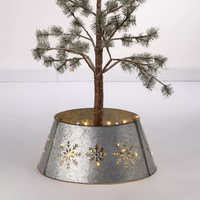 Creux motif flocon de neige métal galvanisé artificiel arbre de noël collier seau jupe festival cadeau décoration de la maison